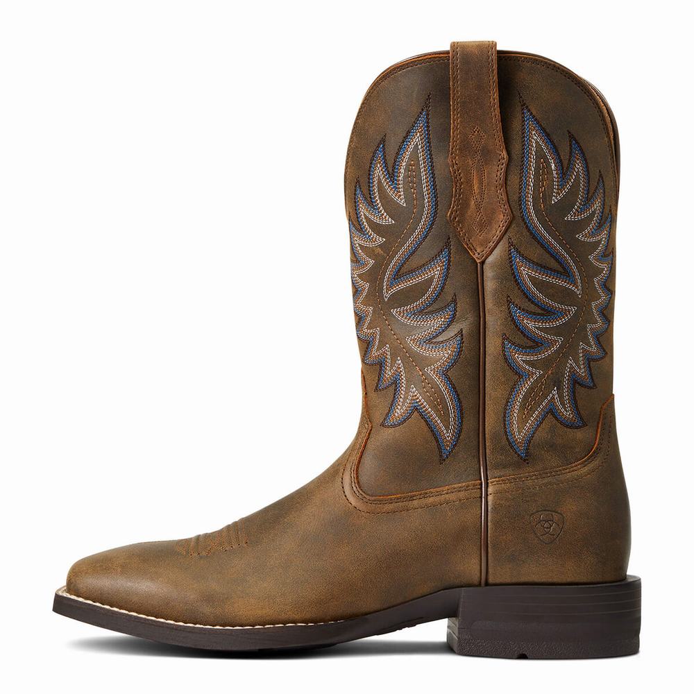 Men's Ariat Brander Western Boots Brown | GB1872ALU