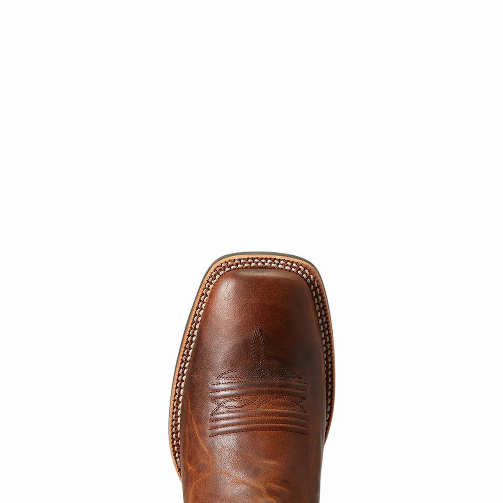 Men's Ariat Brushrider Western Boots Brown | GB0475FYZ