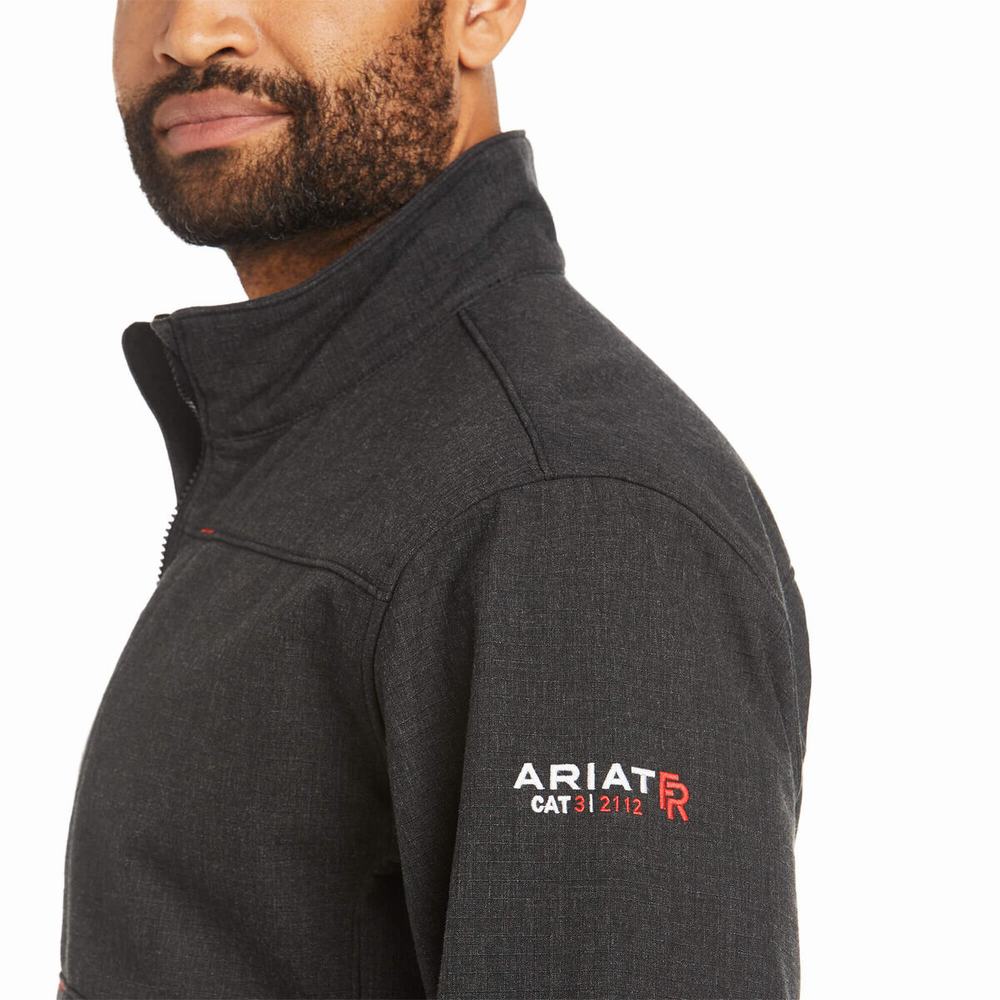 Men's Ariat FR Vernon Jackets Black | GB7263NYE