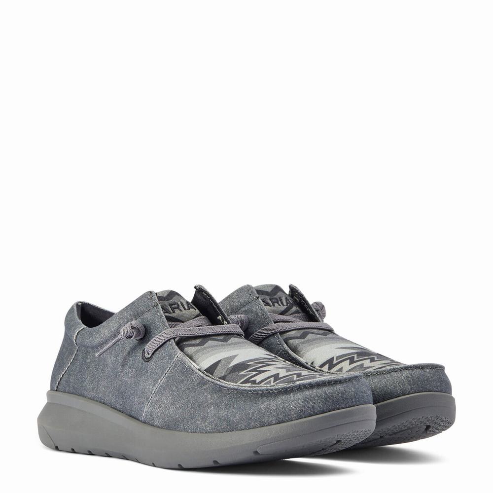 Men's Ariat Hilo Stretch Lace Sneakers Grey | GB2598BMC