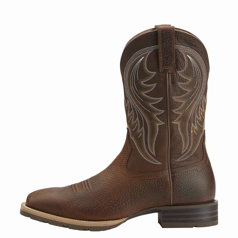 Men's Ariat Hybrid Rancher Western Boots Brown | GB3689ZVP