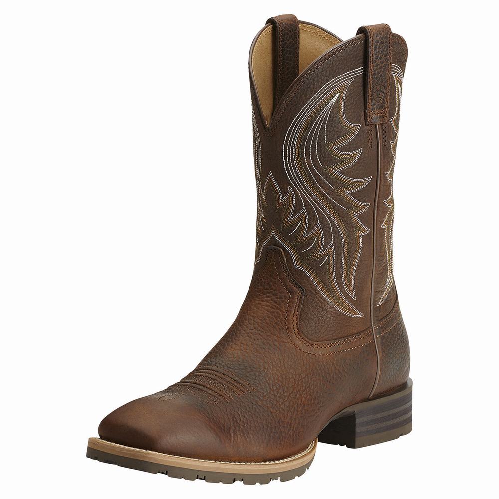 Men\'s Ariat Hybrid Rancher Western Boots Brown | GB3689ZVP