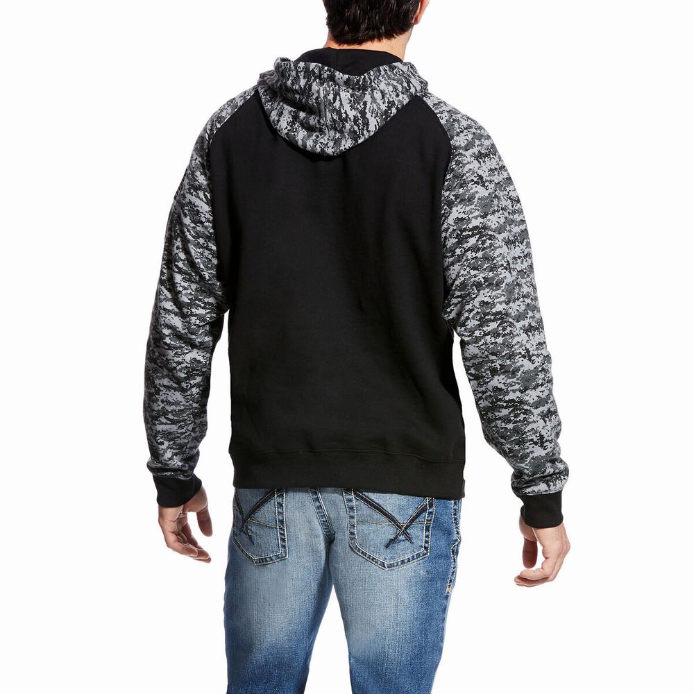 Men's Ariat Patriot Hoodies Black Camo | GB7160EPF