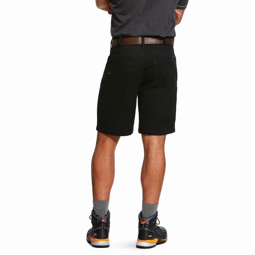 Men's Ariat Rebar DuraStretch Made Tough Pants Black | GB7286XHI