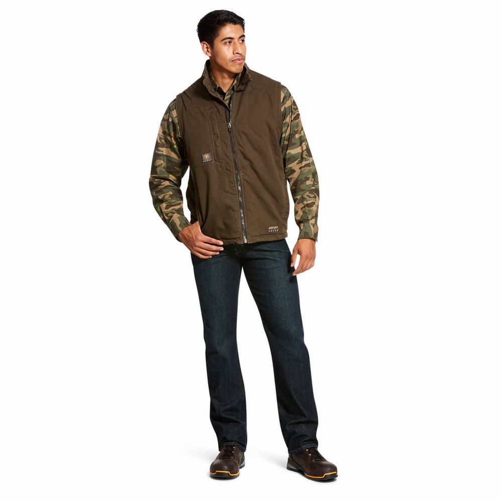 Men's Ariat Rebar Washed DuraCanvas Insulated Jackets Multicolor | GB9614CTQ