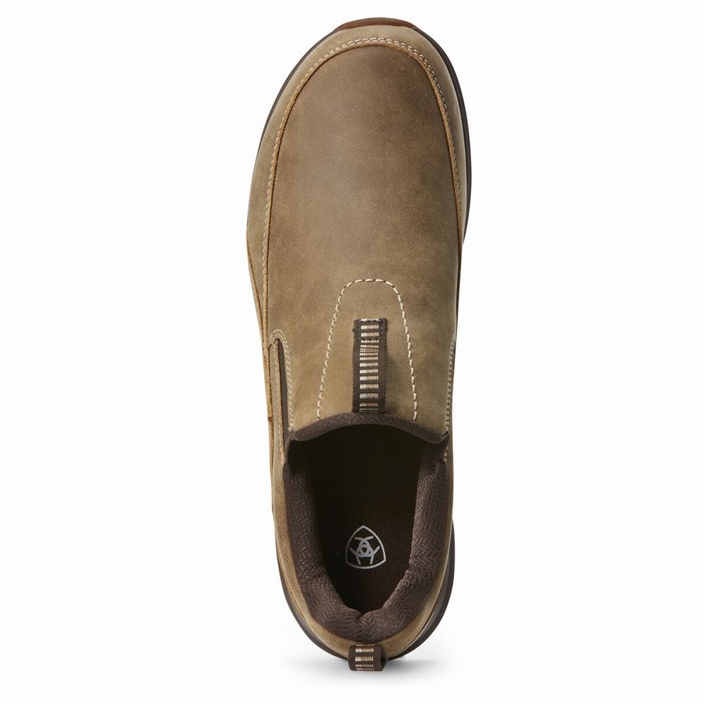 Men's Ariat Spitfire Slip On Sneakers Brown | GB1786QNG