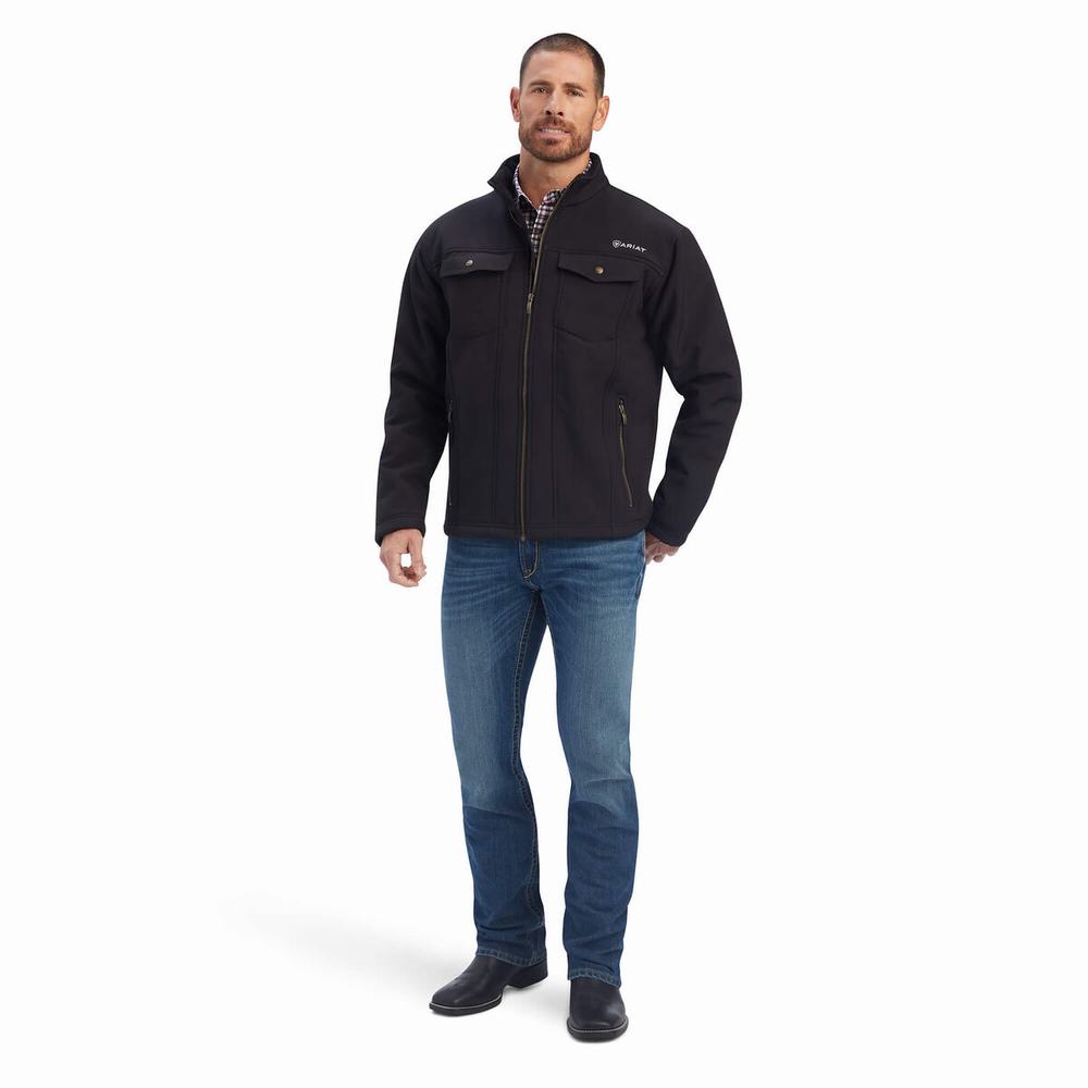 Men's Ariat Vernon Sherpa Jackets Black | GB8096SET