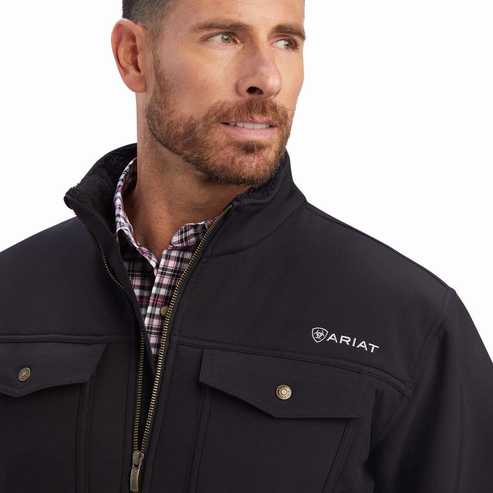 Men's Ariat Vernon Sherpa Jackets Black | GB8096SET