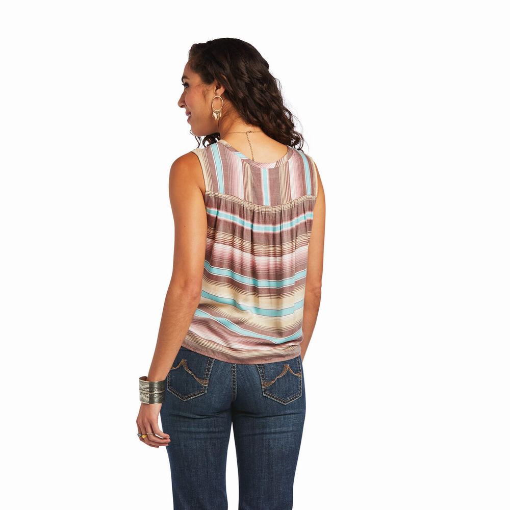 Women's Ariat Baja Tops Stripes | GB3469GER