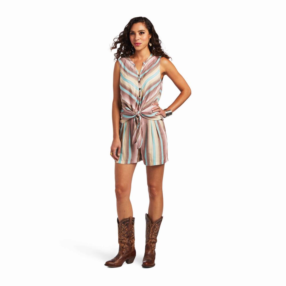 Women's Ariat Baja Tops Stripes | GB3469GER