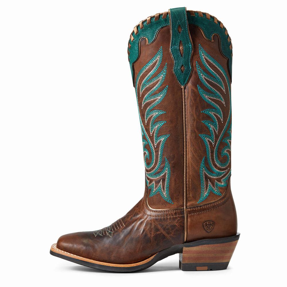 Women's Ariat Crossfire Picante Western Boots Brown | GB9823PFW