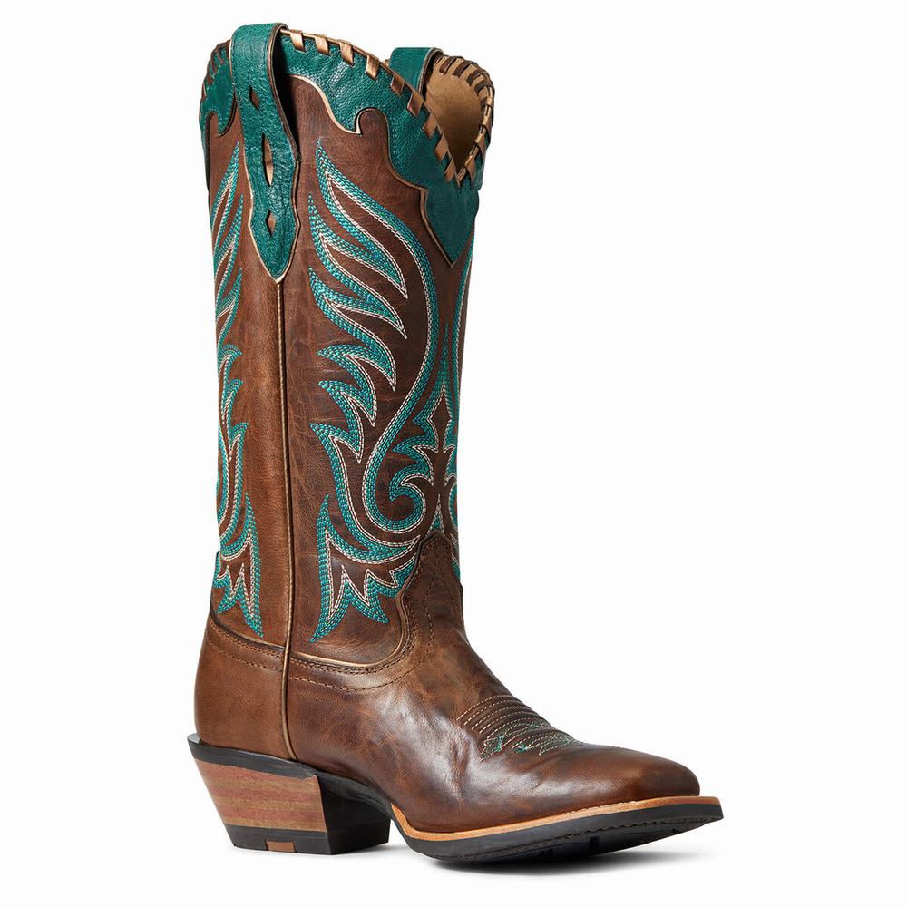 Women's Ariat Crossfire Picante Western Boots Brown | GB9823PFW