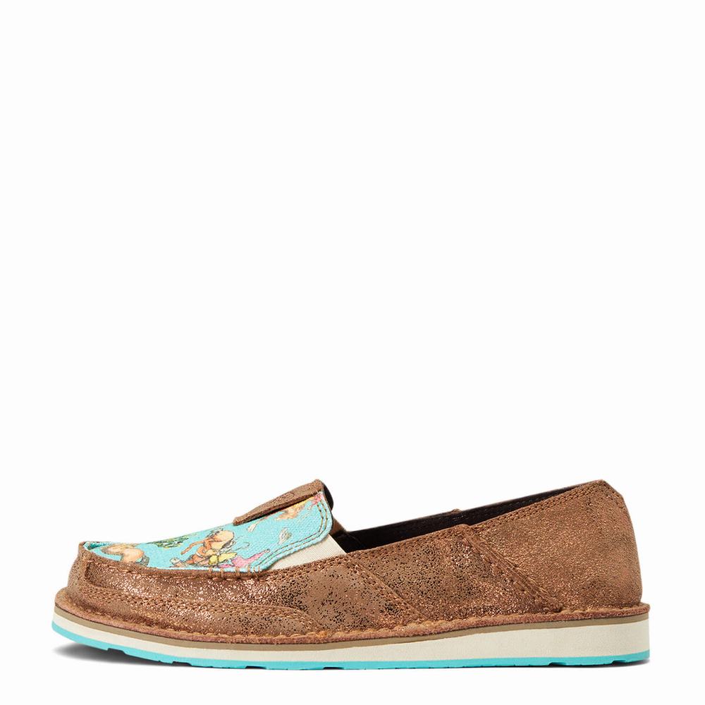 Women's Ariat Cruiser Sneakers Copper Metal Turquoise | GB6842EJM