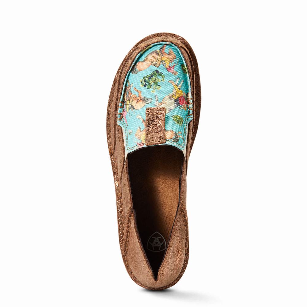 Women's Ariat Cruiser Sneakers Copper Metal Turquoise | GB6842EJM