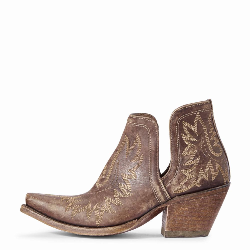 Women's Ariat Dixon Booties Brown | GB0493UKR