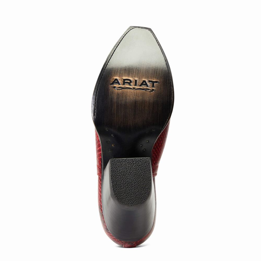 Women's Ariat Dixon Booties Red Snake | GB0718FSN