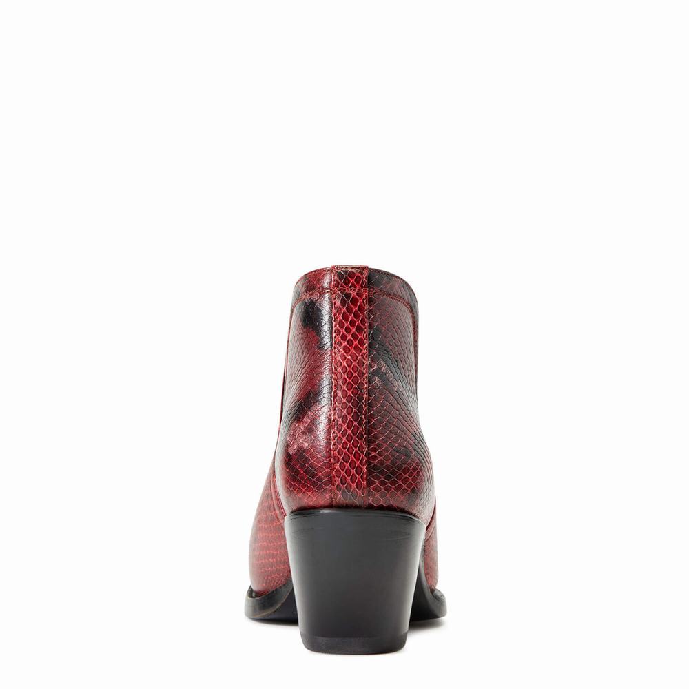 Women's Ariat Dixon Booties Red Snake | GB0718FSN