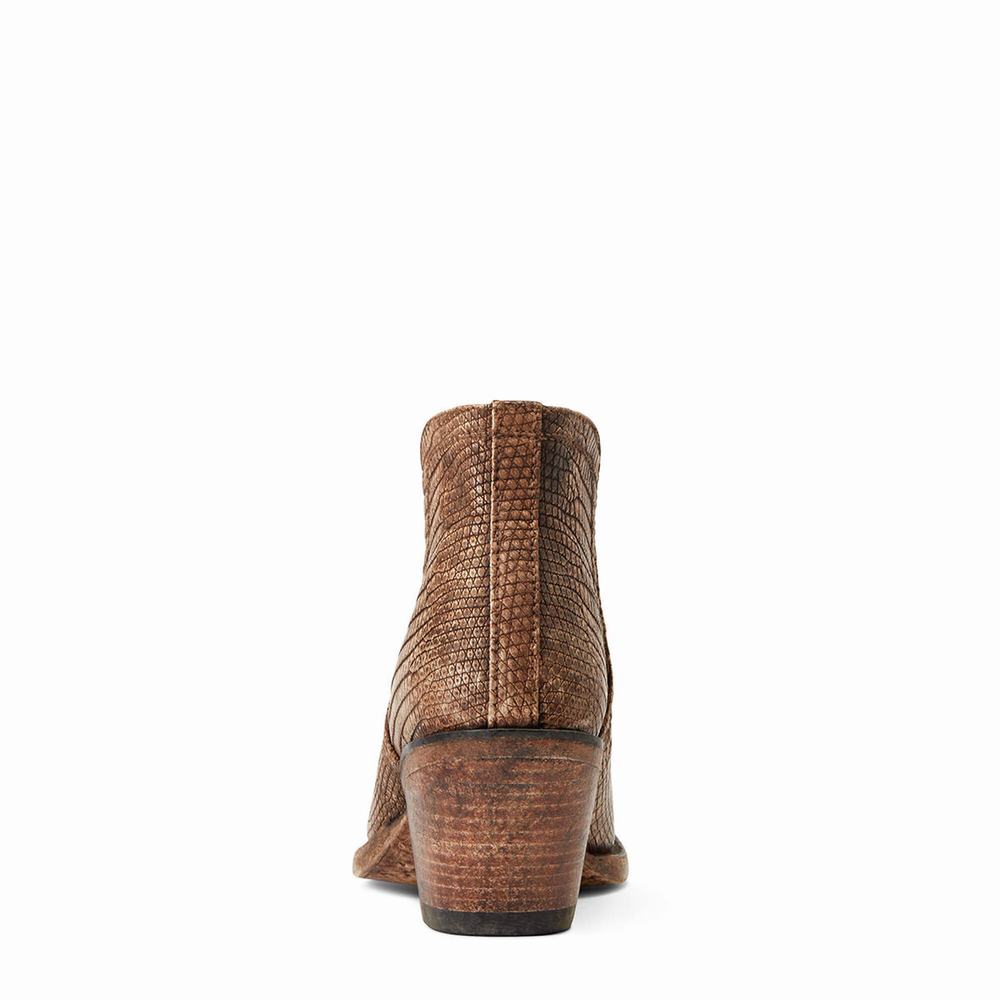 Women's Ariat Dixon Lizard Booties Brown | GB0615AWT