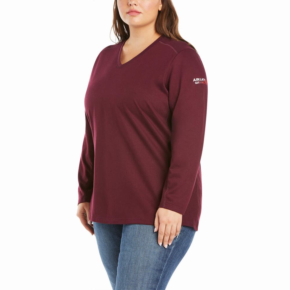 Women's Ariat FR AC Crew Shirts Multicolor | GB5796UHZ