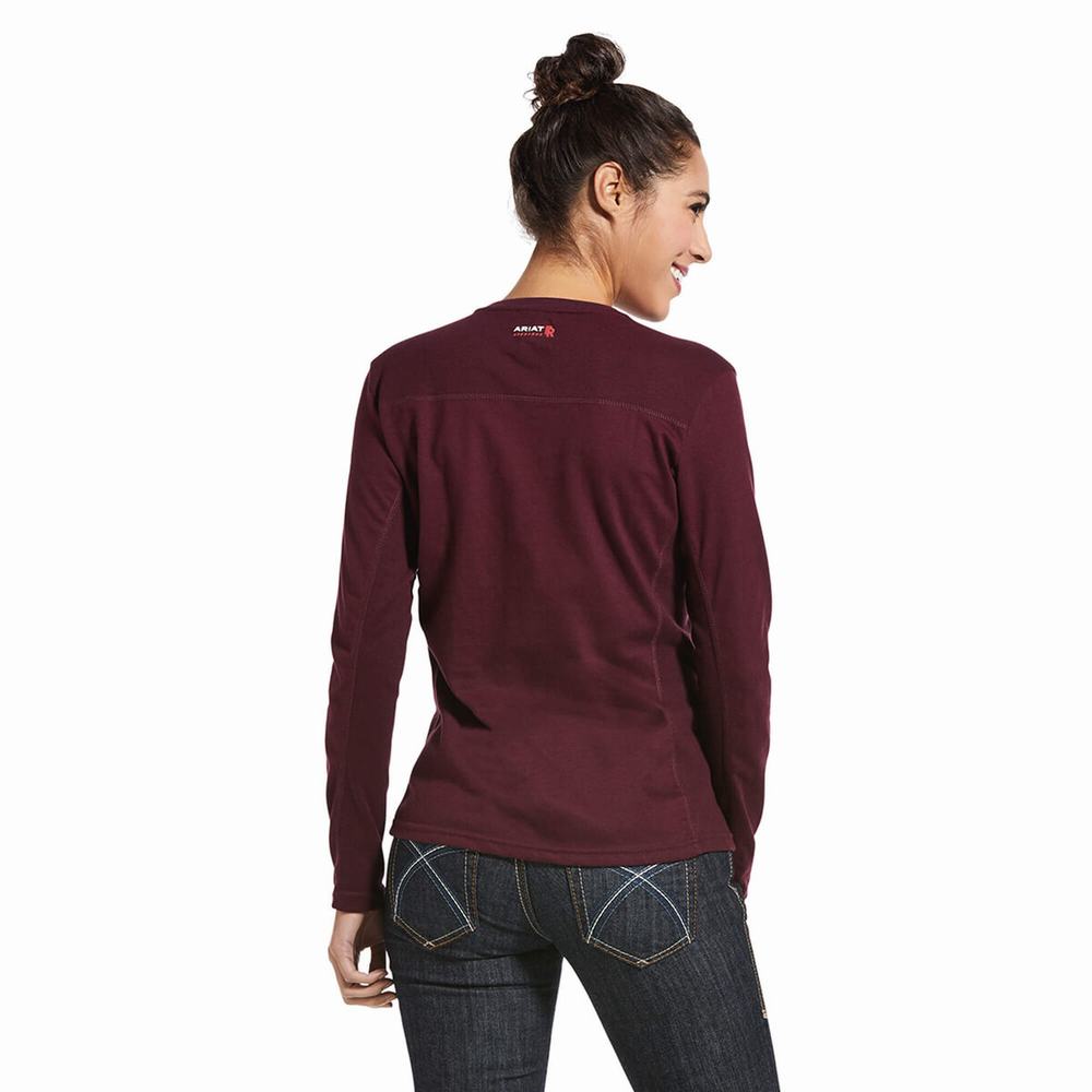 Women's Ariat FR AC Crew Shirts Multicolor | GB5796UHZ