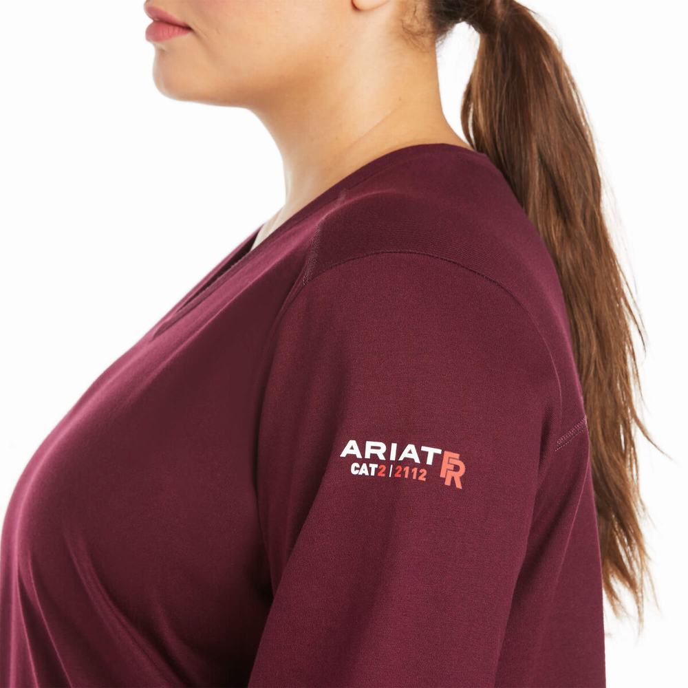 Women's Ariat FR AC Crew Shirts Multicolor | GB5796UHZ