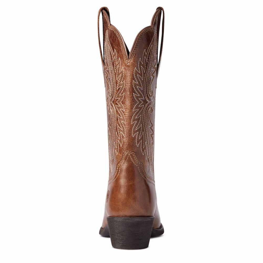 Women's Ariat Heritage R Toe Dress Boots Dark Brown | GB1239XVU