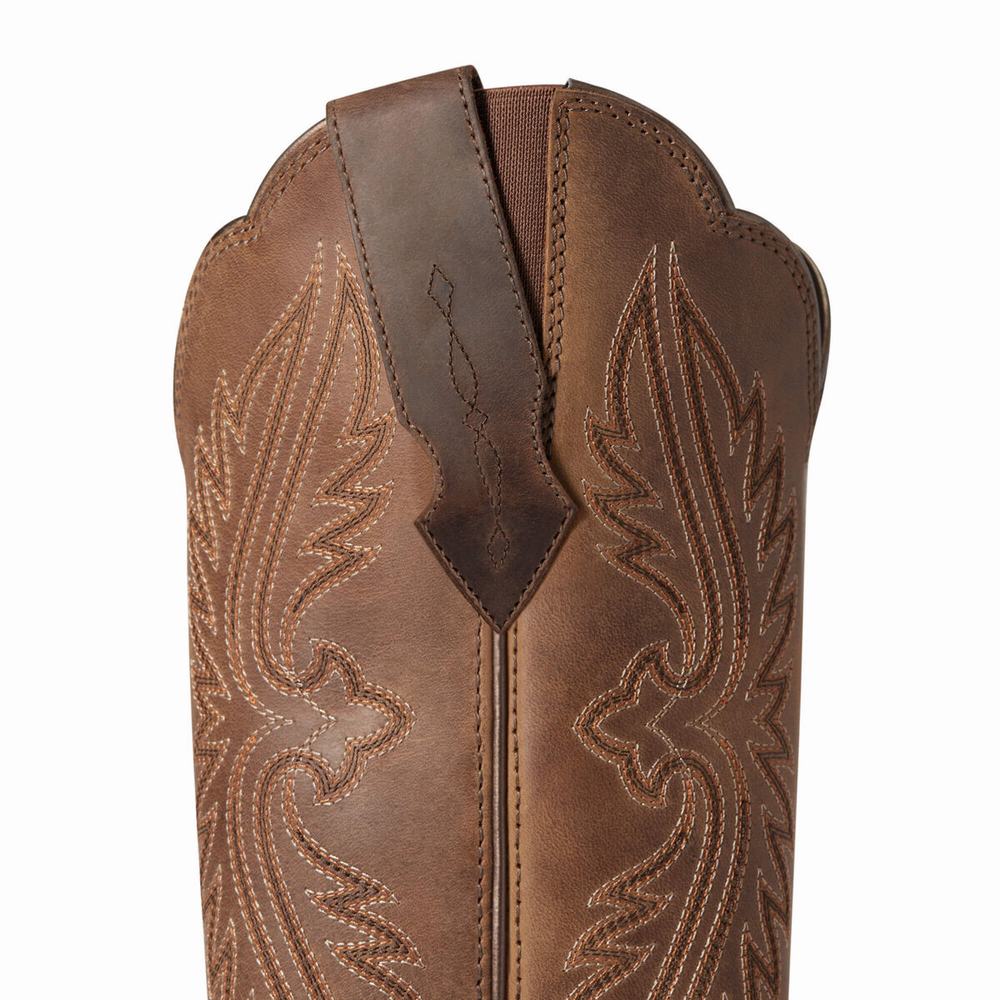 Women's Ariat Heritage R Toe Western Boots Brown | GB2870GBN