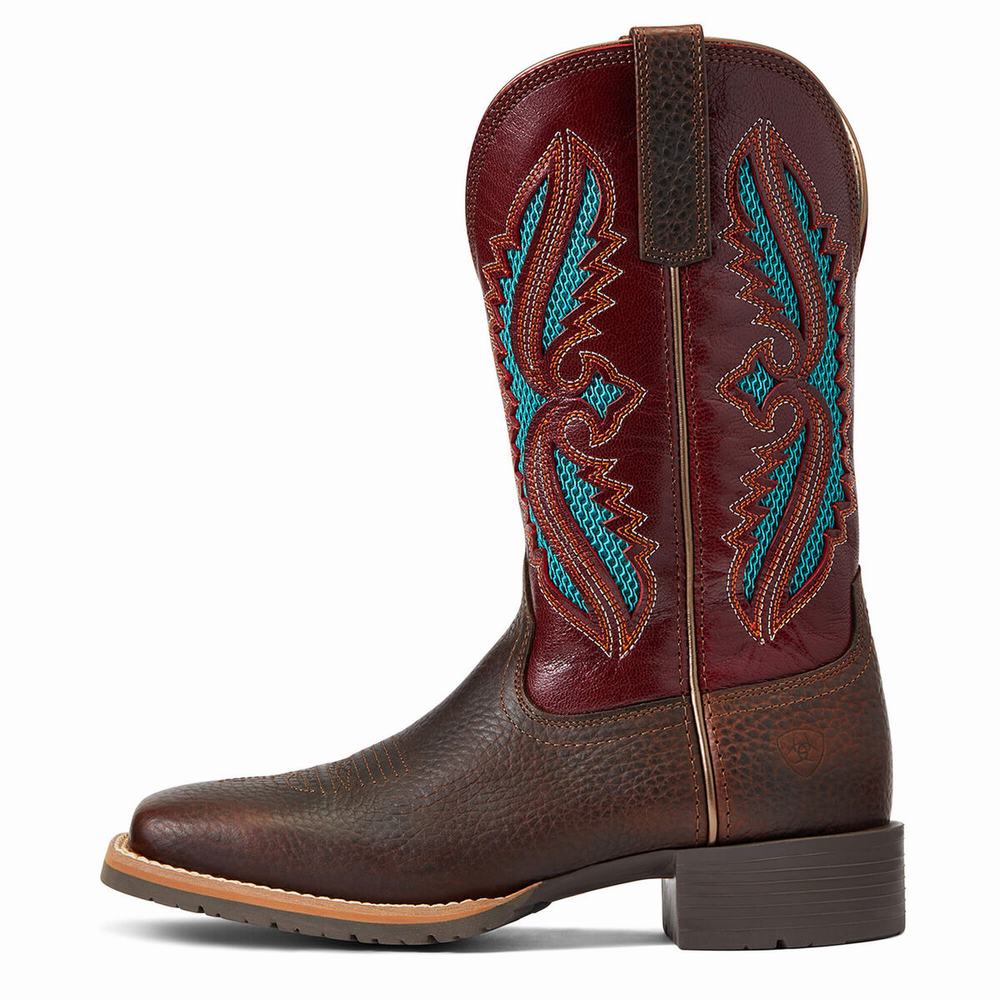 Women's Ariat Hybrid Rancher VentTek 360 Western Boots Brown | GB5462QHO