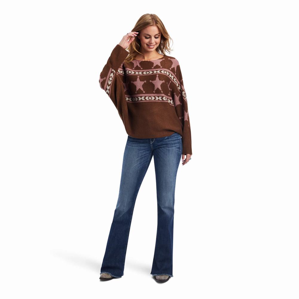 Women's Ariat Lawless Sweaters Multicolor | GB4385TCG