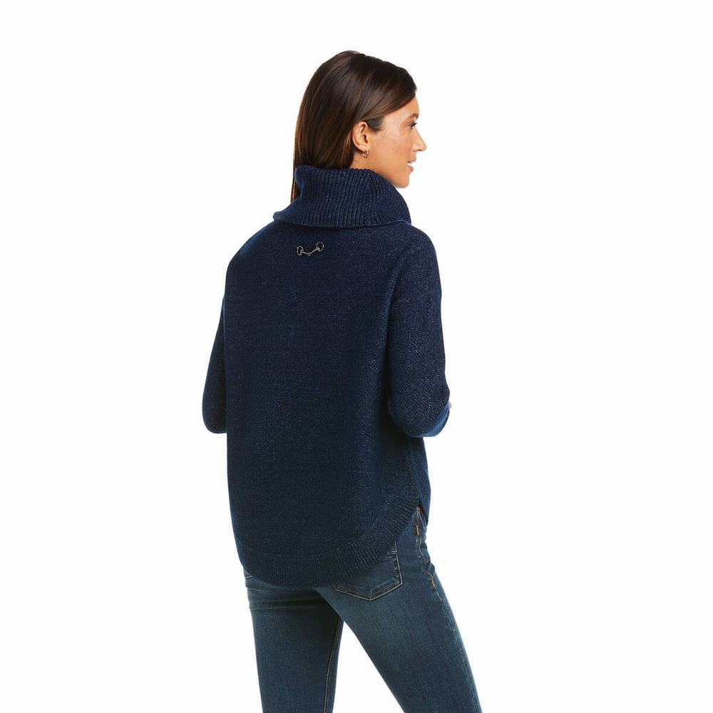 Women's Ariat Montara Sweaters Navy | GB2987HVF