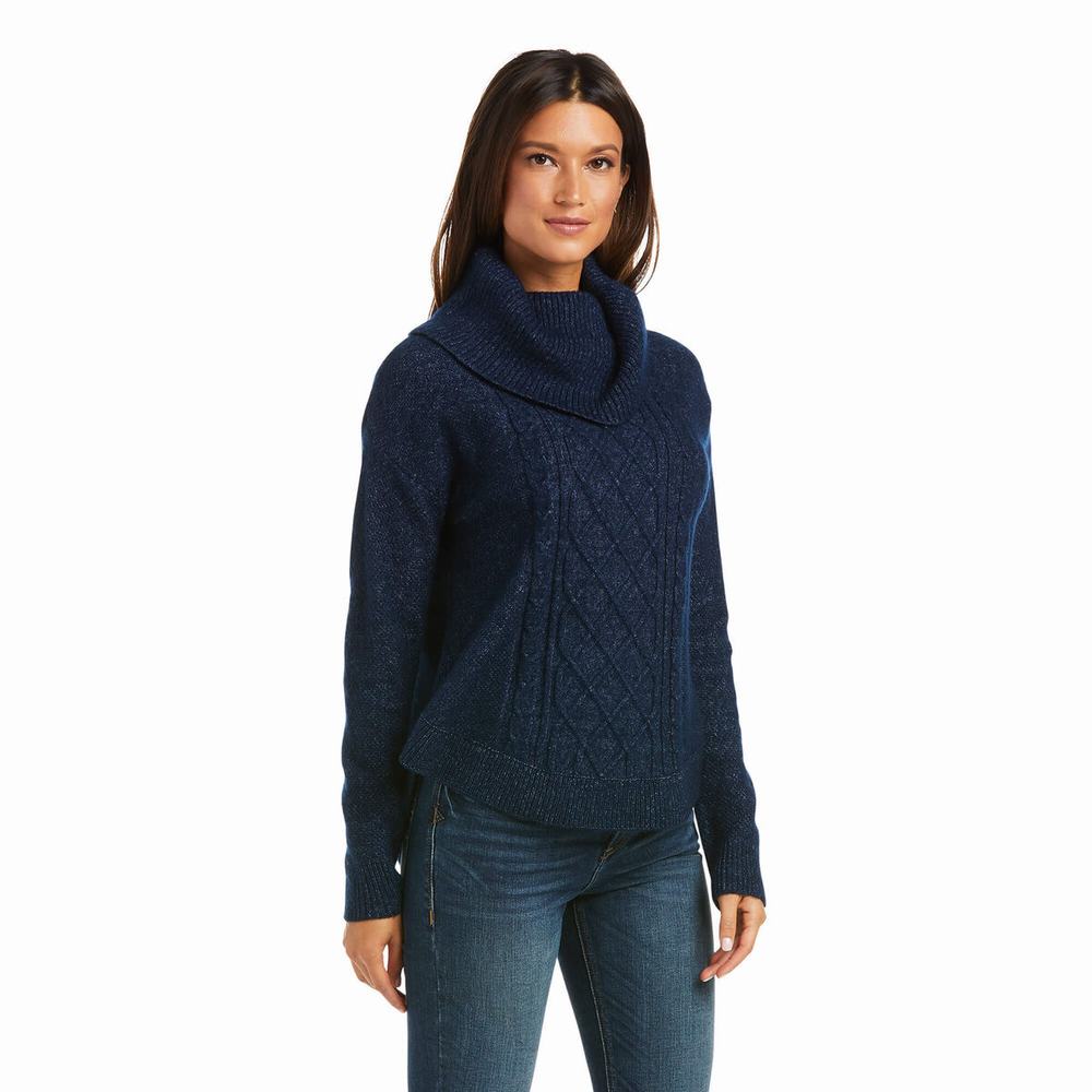 Women\'s Ariat Montara Sweaters Navy | GB2987HVF