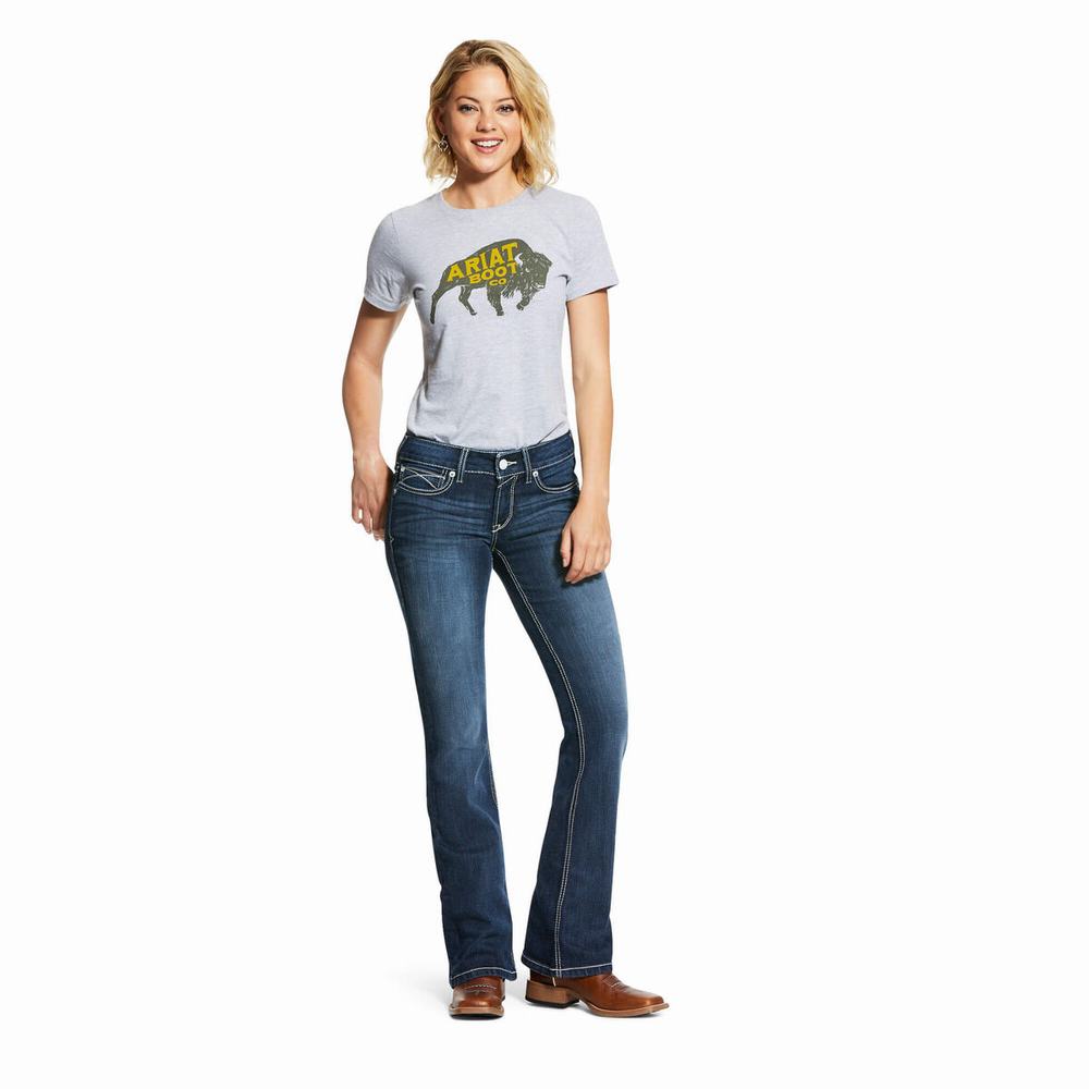 Women's Ariat R.E.A.L. Mid Rise Arrow Fit Stretch Shayla Cut Skinny Jeans Multicolor | GB7620IFM