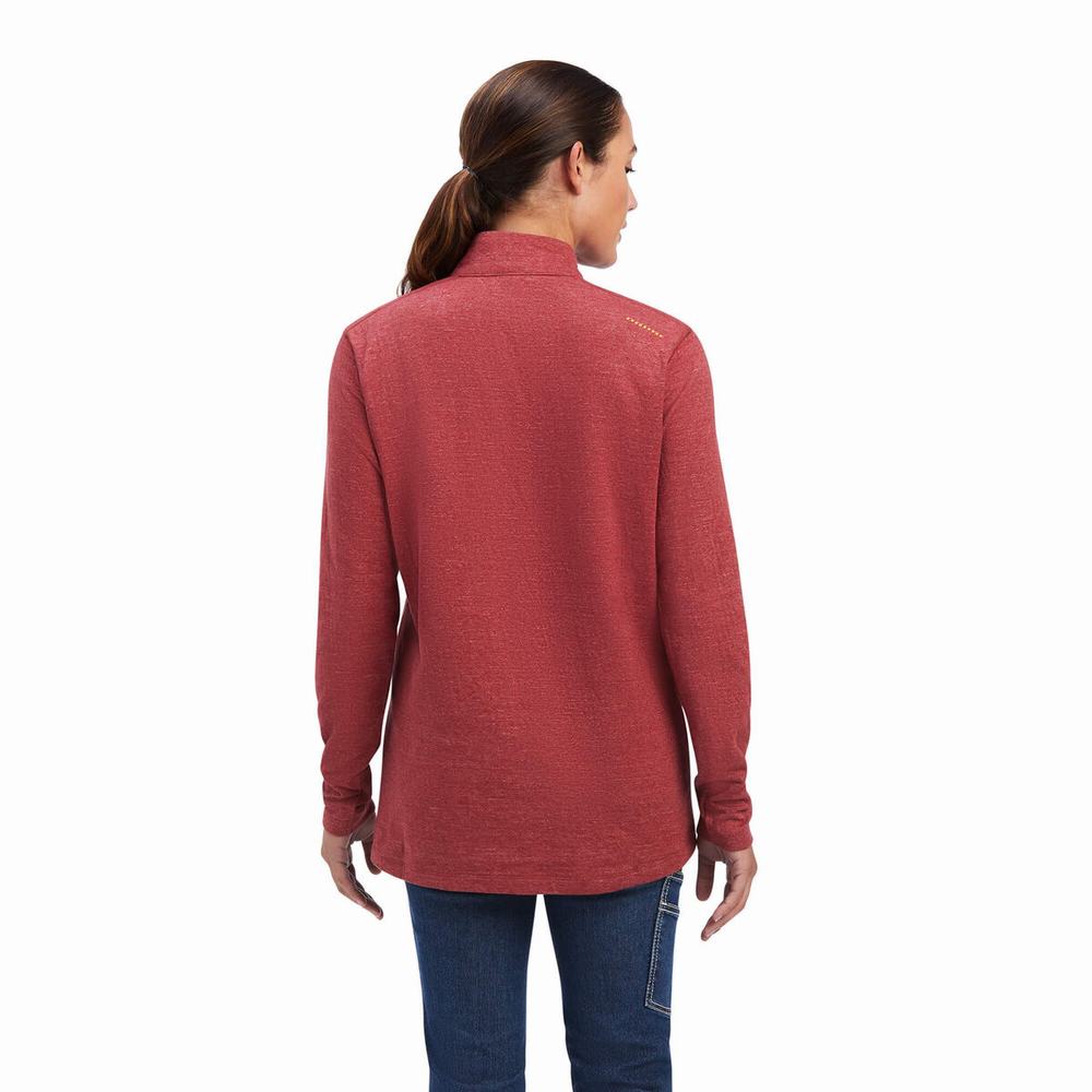 Women's Ariat Rebar Foundation 1/4 Zip Shirts Multicolor | GB2961YTC