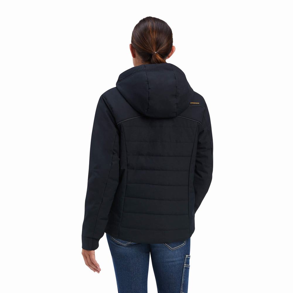 Women's Ariat Rebar Valkyrie Stretch Canvas Insulated Jackets Black | GB4915JFS