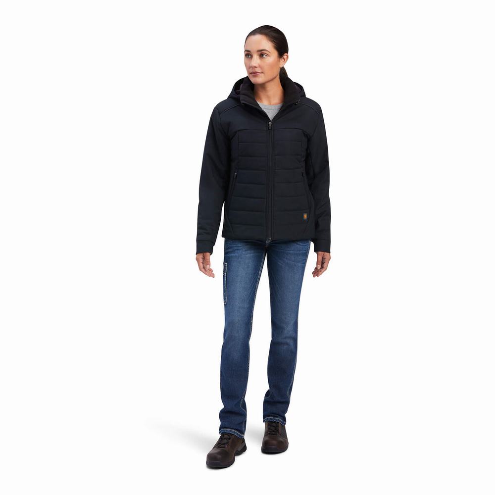 Women's Ariat Rebar Valkyrie Stretch Canvas Insulated Jackets Black | GB4915JFS